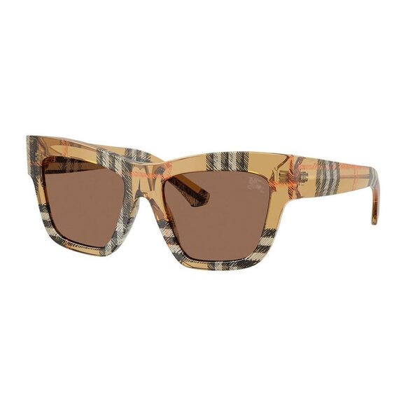 NWT BURBERRY SUNGLASSES CHECK SAND WOMEN - Picture 1 of 3